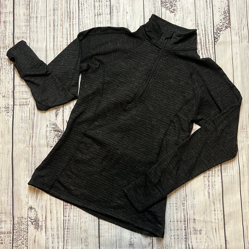 Albion Heather Black Quarter Zip Pullover Jacket. Size Small. EUC